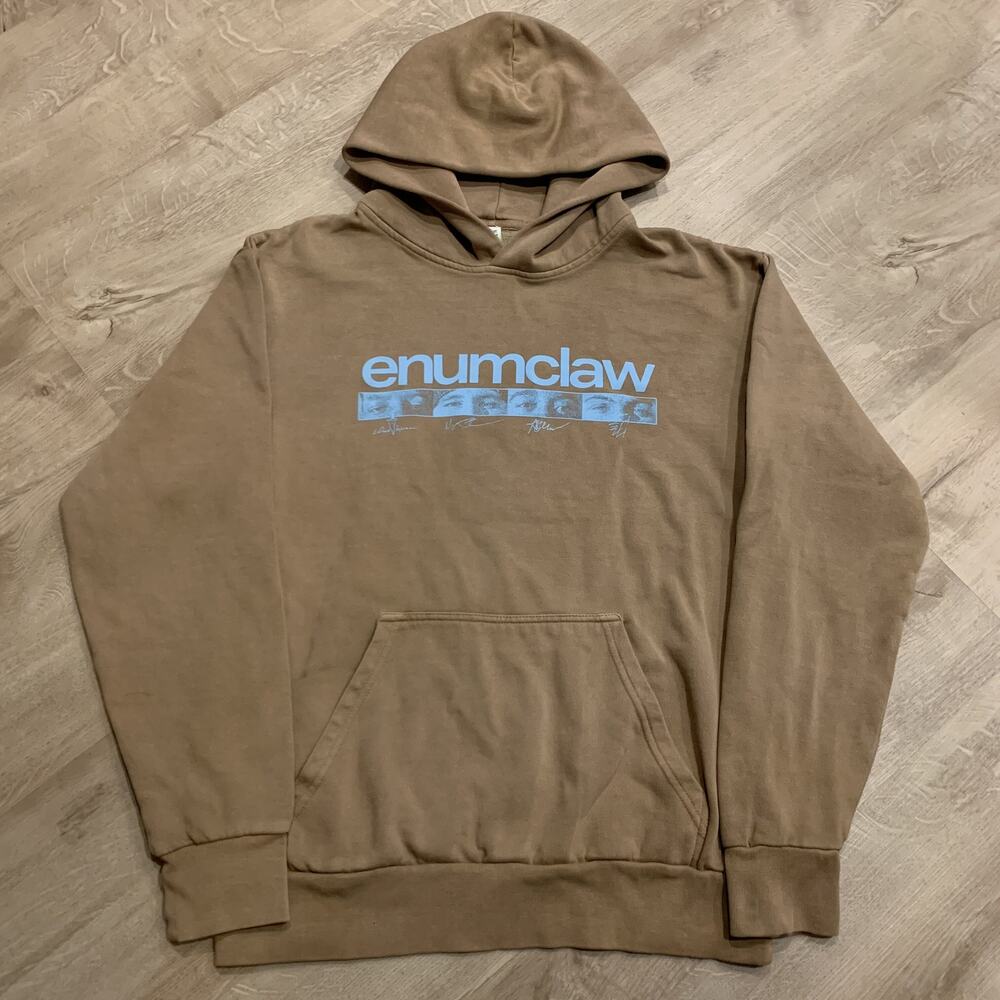 Enumclaw Profile Hoodie Indie Rock Band Men's Medium M Sweatshirt Brown Blue